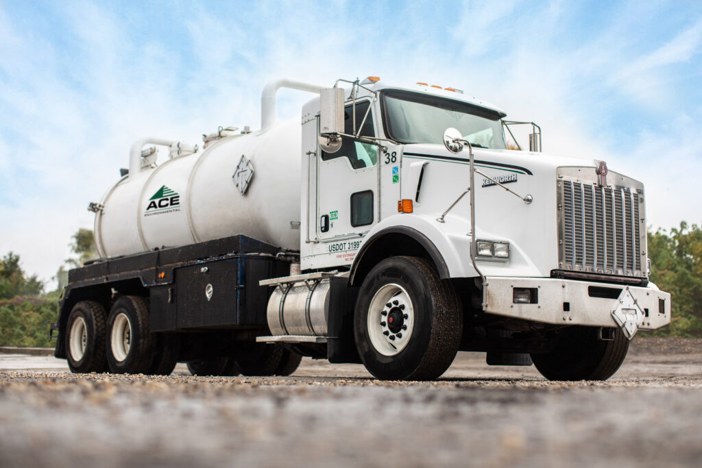 Miller Environmental Group vacuum truck that is used to provide vacuum truck services