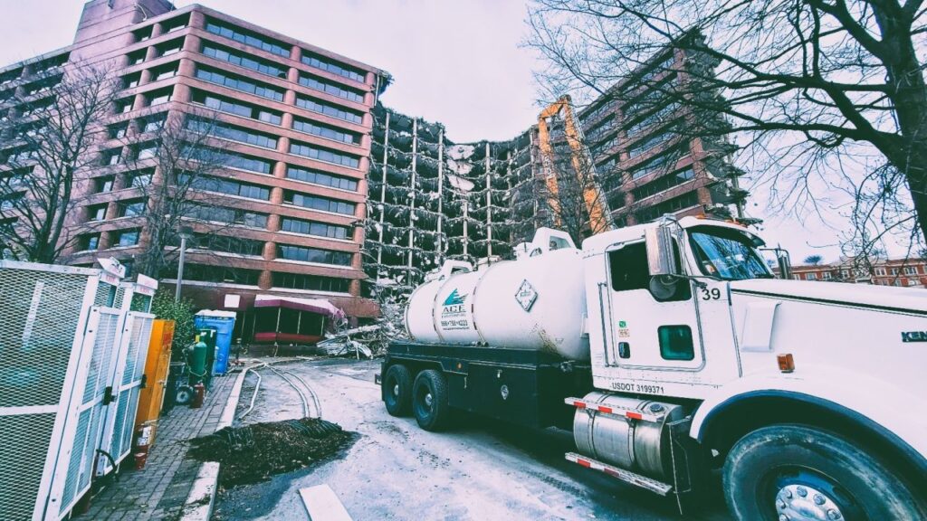 Miller Environmental Group vac truck at a job site
