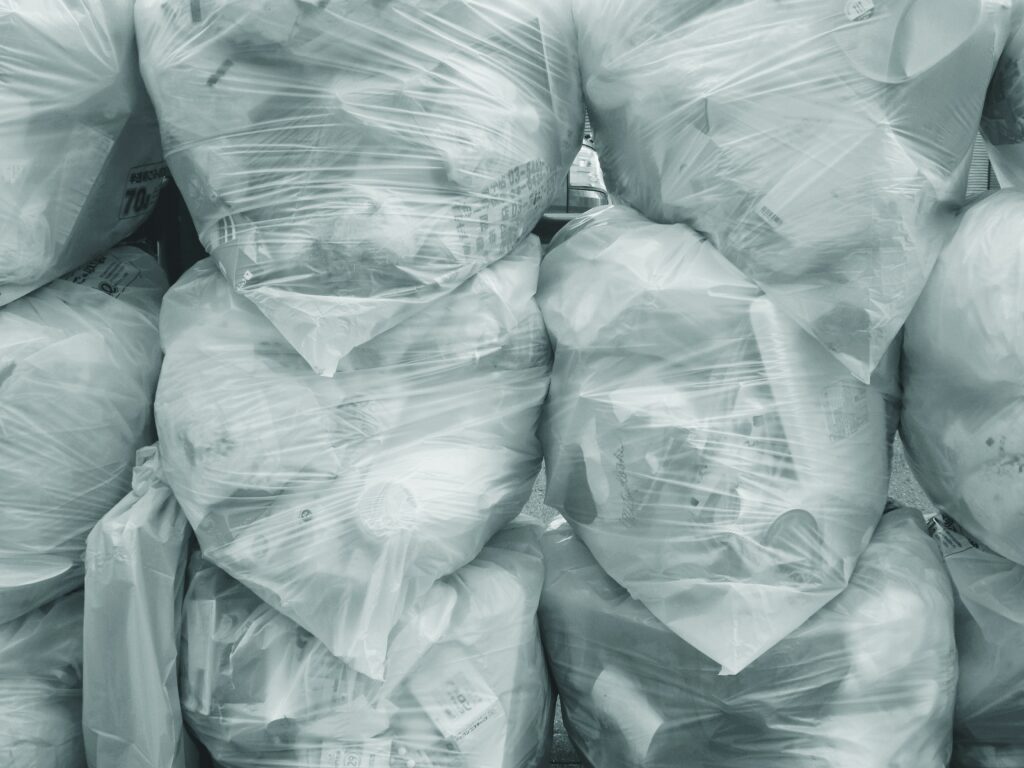 gagged trash and waste in need of hazardous waste removal